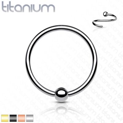 Titanium PVD plated Ball Closure Ring met vast balletje