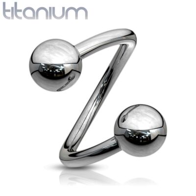 Titanium twister piercing met 3 mm balletjes